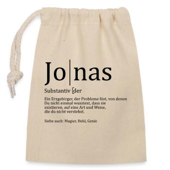 Erzgebirge Jonas - Verschließbarer Geschenkbeutel aus Baumwolle (14x20cm) - Natur - Vorne