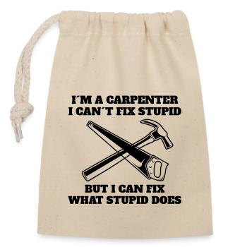 Carpenter Planer Craftsman Joinery Carpenter - Closable cotton gift bag (14x20cm) - nature - Front