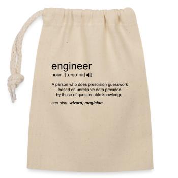 Engineer Definition Funny Engineering Mechanical - Closable cotton gift bag (14x20cm) - nature - Front