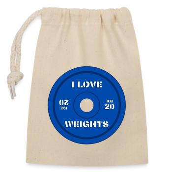J’adore les poids T-shirt pour entraîneurs de gym - Sac cadeau en coton avec cordon (14 x 20 cm) - nature - Devant