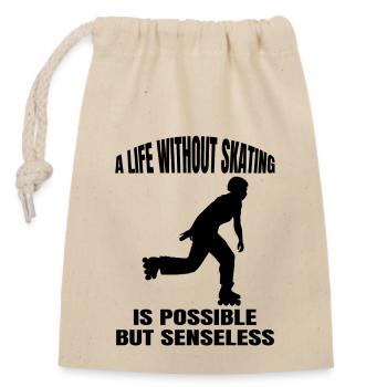Roller Skating Gift Inliner Skater Inline Skating - Closable cotton gift bag (14x20cm) - nature - Front