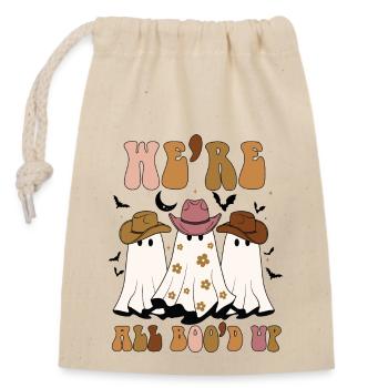 We are all bood up - Closable cotton gift bag (14x20cm) - nature - Front