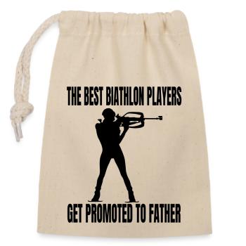 Biathlon Père Sports d’hiver Cadeau Papa Biathlète - Sac cadeau en coton avec cordon (14 x 20 cm) - nature - Devant