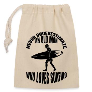 Surferin Wellenreiten surfen Surfbrett Surflehrer - Verschließbarer Geschenkbeutel aus Baumwolle (14x20cm) - Natur - Vorne