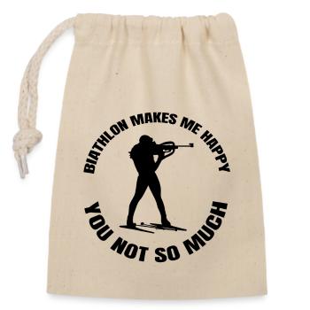 Biathlon Cadeau Biathlète Skieur Sports d’hiver - Sac cadeau en coton avec cordon (14 x 20 cm) - nature - Devant