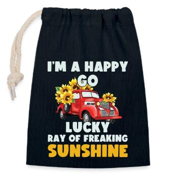 I'm A Happy Go lucky Ray Of Sunshine - Verschließbarer Geschenkbeutel aus Baumwolle (14x20cm) - Navy - Vorne