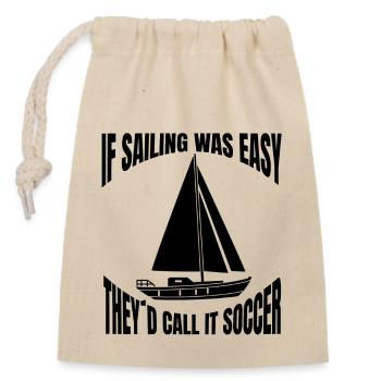 Voilier Marins Capitaine Voilier Voile Voile - Sac cadeau en coton avec cordon (14 x 20 cm) - nature - Devant