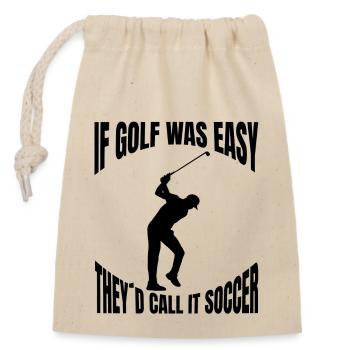 Golfspielerin Spruch Golf Golfschläger Golfball - Verschließbarer Geschenkbeutel aus Baumwolle (14x20cm) - Natur - Vorne