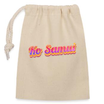 Vintage Thaïlande Vacances Asie Thaï Ko Samui - Sac cadeau en coton avec cordon (14 x 20 cm) - nature - Devant