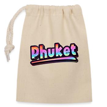 Vintage Thaïlande Vacances Asie Thaï Phuket - Sac cadeau en coton avec cordon (14 x 20 cm) - nature - Devant