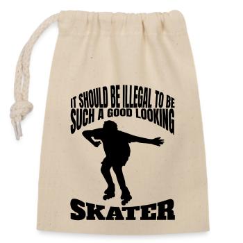 Rollschuh Inliner Skaterin Geschenk Inline skaten - Verschließbarer Geschenkbeutel aus Baumwolle (14x20cm) - Natur - Vorne