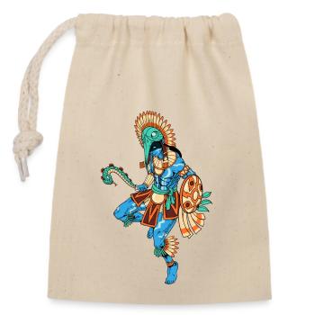 Le dieu aztèque de la guerre - Huitzilopochtli - Sac cadeau en coton avec cordon (14 x 20 cm) - nature - Devant