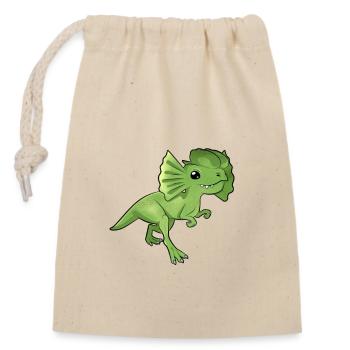 Dessin animé Dilophosaurus - Sac cadeau en coton avec cordon (14 x 20 cm) - nature - Devant