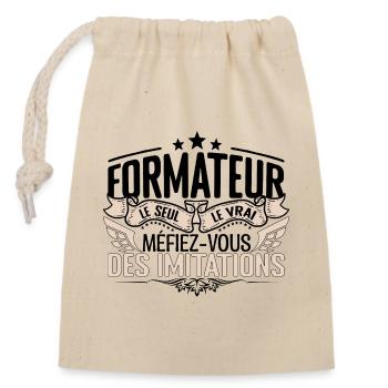 Formateur cadeau Formateur le vrai Formateur - Sac cadeau en coton avec cordon (14 x 20 cm) - nature - Devant