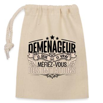 Déménageur cadeau Déménageur le vrai Déménageur - Sac cadeau en coton avec cordon (14 x 20 cm) - nature - Devant