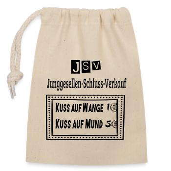 Junggesellen-Schluss-Verkauf - Verschließbarer Geschenkbeutel aus Baumwolle (14x20cm) - Natur - Vorne