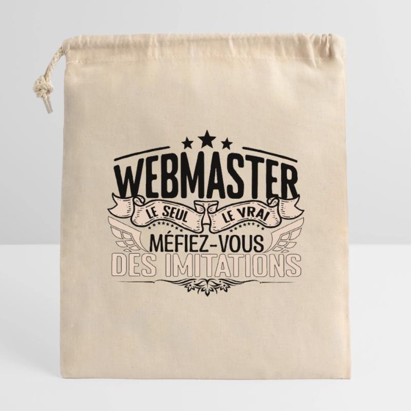 Webmaster cadeau Webmaster le vrai Webmaster Sac cadeau en coton avec cordon (14 x 20 cm)
