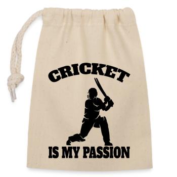 Cricket Kricketteam Kricket Kricketmannschaft - Verschließbarer Geschenkbeutel aus Baumwolle (14x20cm) - Natur - Vorne