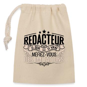 Rédacteur cadeau Rédacteur le vrai Rédacteur - Sac cadeau en coton avec cordon (14 x 20 cm) - nature - Devant