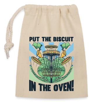 Homme Disc Golf Player - Sac cadeau en coton avec cordon (14 x 20 cm) - nature - Devant