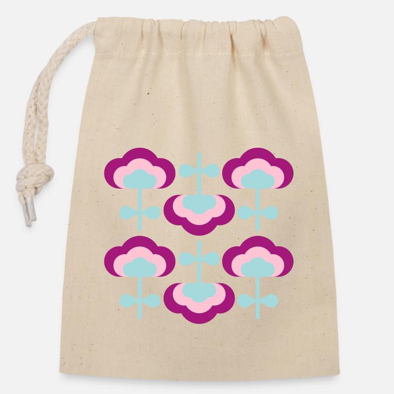 Cloud Flower - Closable cotton gift bag (14x20cm) - nature