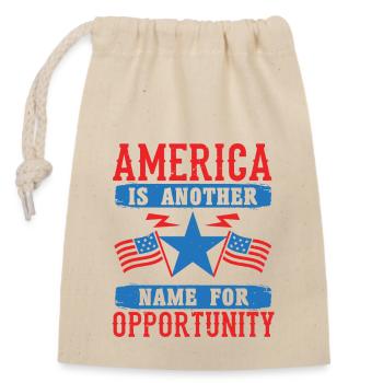 AMERICA IS ANOTHER NAME FOR OPPORTUNITY 2 - Closable cotton gift bag (14x20cm) - nature - Front