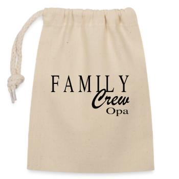 Family Crew Opa - Verschließbarer Geschenkbeutel aus Baumwolle (14x20cm) - Natur - Vorne