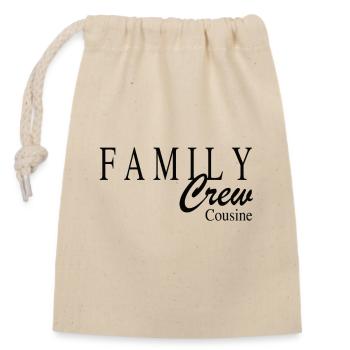 Family Crew Cousine - Verschließbarer Geschenkbeutel aus Baumwolle (14x20cm) - Natur - Vorne
