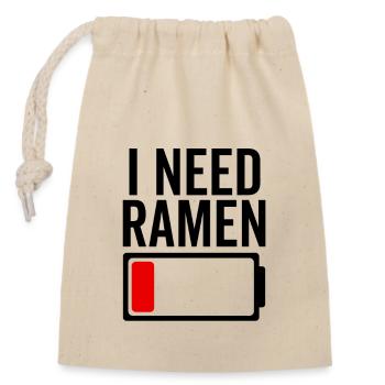 J’ai besoin de ramen - Sac cadeau en coton avec cordon (14 x 20 cm) - nature - Devant