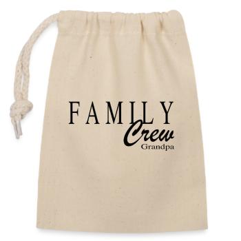 Équipage familial Grand-père - Sac cadeau en coton avec cordon (14 x 20 cm) - nature - Devant