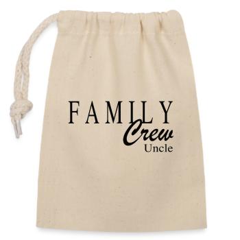 Family Crew Uncle - Verschließbarer Geschenkbeutel aus Baumwolle (14x20cm) - Natur - Vorne