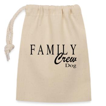 Family Crew Dog - Verschließbarer Geschenkbeutel aus Baumwolle (14x20cm) - Natur - Vorne