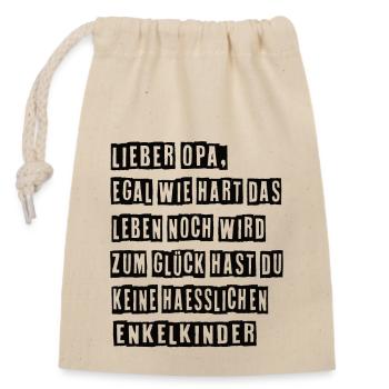 Bester Opa Opa Geburtstag Opa und Oma Stoler Opa - Verschließbarer Geschenkbeutel aus Baumwolle (14x20cm) - Natur - Vorne