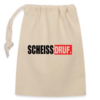 Scheiss Druff Lustiger Spruch - Verschließbarer Geschenkbeutel aus Baumwolle (14x20cm) - Natur - Vorne