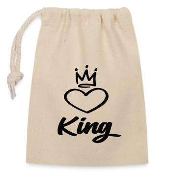 King - Closable cotton gift bag (14x20cm) - nature - Front