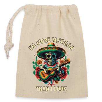 Je suis plus mexicain que j’en ai l’air Mexique Pride Country - Sac cadeau en coton avec cordon (14 x 20 cm) - nature - Devant