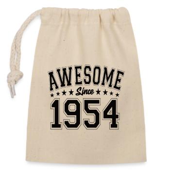 Awesome Since 1954 Birthday 1954 Vintage 1954 - Closable cotton gift bag (14x20cm) - nature - Front