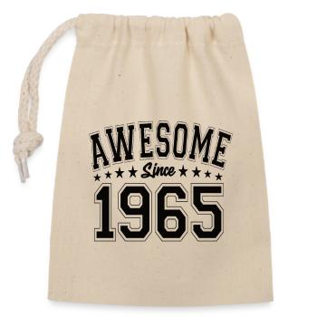 Awesome Since 1965 Birthday 1965 Vintage 1965 - Closable cotton gift bag (14x20cm) - nature - Front