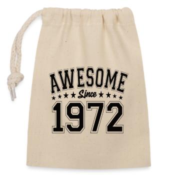 Awesome Since 1972 Geburtstag 1972 Vintage 1972 - Verschließbarer Geschenkbeutel aus Baumwolle (14x20cm) - Natur - Vorne