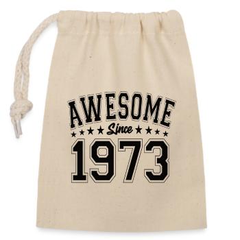 Awesome Since 1973 Birthday 1973 Vintage 1973 - Closable cotton gift bag (14x20cm) - nature - Front