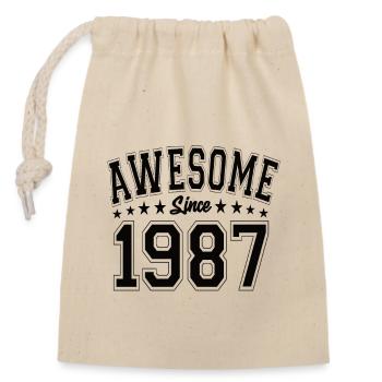 Awesome Since 1987 Geburtstag 1987 Vintage 1987 - Verschließbarer Geschenkbeutel aus Baumwolle (14x20cm) - Natur - Vorne
