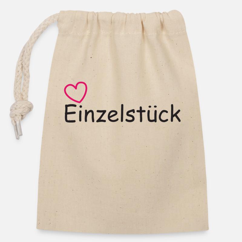 Einzelstück - Verschließbarer Geschenkbeutel aus Baumwolle (14x20cm) - Natur
