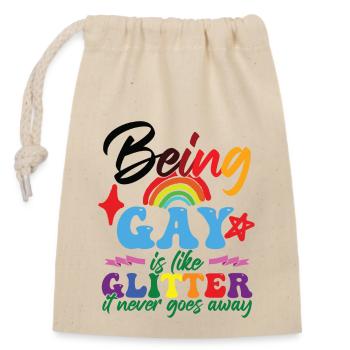 Being Gay - Closable cotton gift bag (14x20cm) - nature - Front