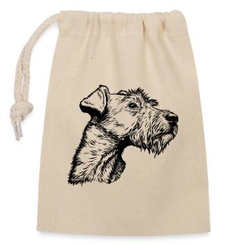 Irish Terrier Portrait - Closable cotton gift bag (14x20cm) - nature - Front