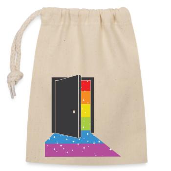 Rainbow Flag LGBTQ - Closable cotton gift bag (14x20cm) - nature - Front