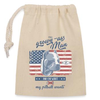 I do what my pit bull wants - Closable cotton gift bag (14x20cm) - nature - Front