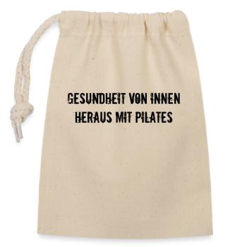 Pilates - Gesundheit von innen heraus mit Pilates - Verschließbarer Geschenkbeutel aus Baumwolle (14x20cm) - Natur - Vorne