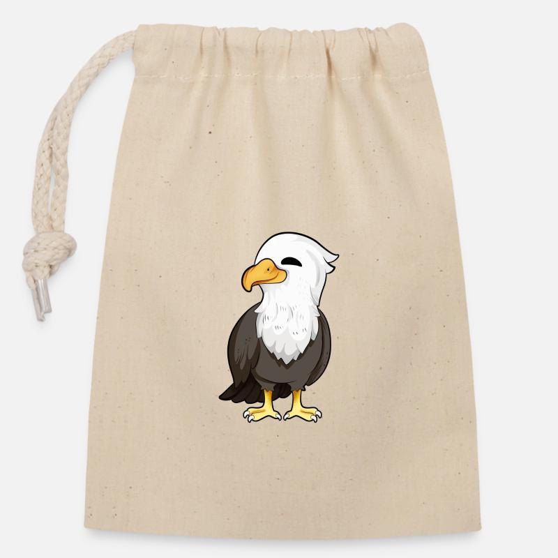 Kawaii White-tailed Eagle - Closable cotton gift bag (14x20cm) - nature