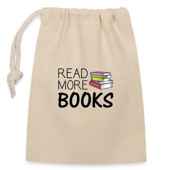 Lire plus de livres - Sac cadeau en coton avec cordon (14 x 20 cm) - nature - Devant