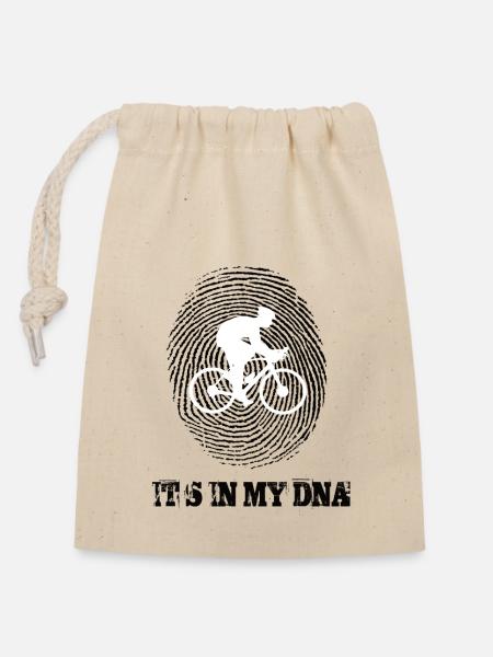 Gravel bike c’est dans mon ADN - Sac cadeau en coton avec cordon (14 x 20 cm) - nature